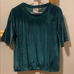 Dantelle Crushed Velvet Velour Green Top